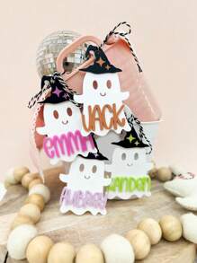 Custom Name Acrylic Witch Ghost Halloween Tag, Personalized Boo Basket Tag, Halloween Bucket, Personalized Basket Tag, Halloween Basket, Halloween Gifts For .,Home & Living,Christmas Home Atmosphere, Autumn Home Refresh, Xmas Decoration,Home Harmony