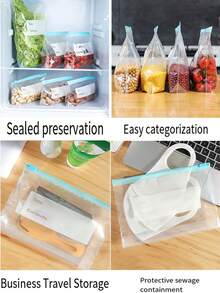 30PCS/10pcs拉链保鲜袋（拉链颜色随机） 食品密封袋 蔬菜肉类保鲜袋 衣柜收纳袋 餐桌保鲜罩 厨房收纳整理 冰箱配件 厨房小工具 万圣节 圣诞节 母亲节 送给妈妈的礼物 万圣节礼物 - 彩色 - 查看 9