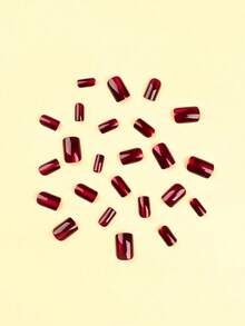 24Pcs Short Square Shape Nail Nails White Solid Nail Press On Nails Acrylic Nails Fake Nails Manicure Set Includes 1Sheet Adhesive Tabs & 1Pc Mini File Perfect For Everyday Wear Nail Supplies Nails - 多色 3 - 查看 4