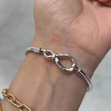 New Design Infinity Symbol & Snake Bone Bracelet, Suitable For 925 Sterling Silver DIY Bangle, Fashionable & Elegant Jewelry For Women, Birthday & Wedding