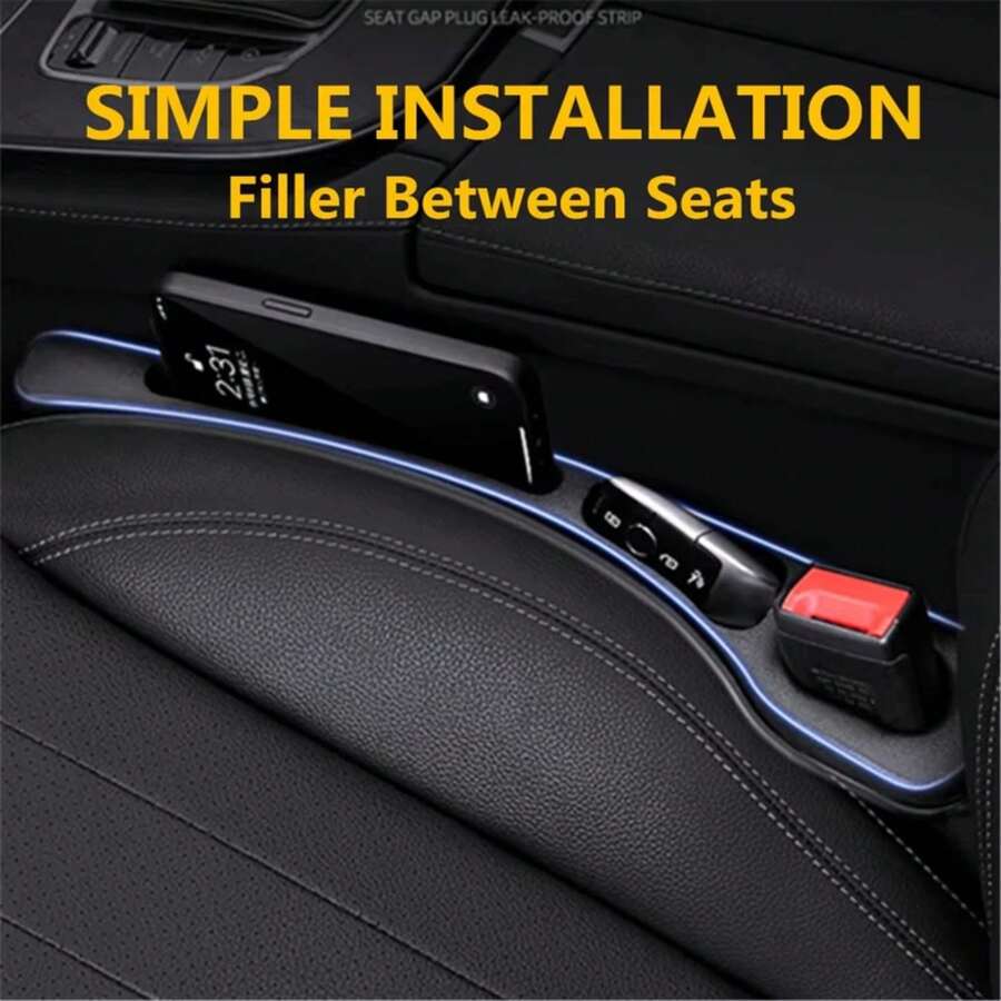 2 piezas de relleno de espacio de asiento de coche entre asientos organizador de asiento de consola caja de almacenamiento de hendidura decoración de Interior accesorios de coche MGSR - rojo 2 piezas - Ver 1
