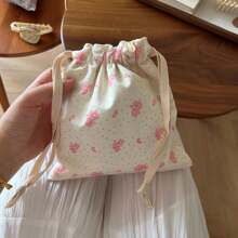 Women Tote Bags - 底灰點粉小花 - 查看 6