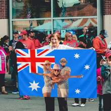 1pc Customized Australia Flag - Add Your Own Image And Text - Face Cutout - Suitable For Birthday, Wedding, Halloween, Christmas, Party, Father's Day, Mother's Day, Valentine's Day, Easter, Home Decor, Anniversary, Graduation, Housewarming, Birthday, Sofa, Bed, Car, Tea Room, Bedroom, Living Room, Indoor Home, Outdoor Flag - Can Also Be Used For Custom Tapestry, Garden Flag, Custom Flag - Australian Flag - View 4