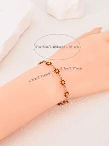 One Vintage Bohemian Style Daisy Design Simple Girl High-End Fresh New Fashionable Personalized Bracelet Jewelry, Ideal For Ladies For Daily Wear Or As A Gift