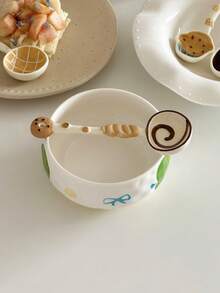 Lingurițe de supă drăguțe în formă de desert, lingură de pâine ceramică, lingură drăguță pentru fructe de pădure, lingurițe de desert în formă de brioșă/ananas/croissant, lingurițe adorabile pentru bucătărie