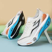 Summer Unisex Professional Marathon Breathable Full-Palm Carbon Board Racing Shoes, Competitive Sports Mesh Sneakers - D228 White Orange - View 4