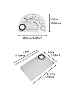 Bộ 1/2 hộp phấn nền, che khuyết điểm, son môi bằng thép không gỉ, dễ vệ sinh, tiện dụng, thích hợp làm quà tặng, đồ dùng du lịch giá rẻ, vật dụng cần thiết khi đi du lịch. - Bạc - Xem 6