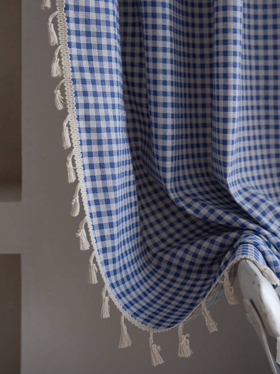 Bubaba 1 Rèm cửa họa tiết kẻ caro xanh, kiểu dáng đơn giản, dễ thương, màu be, rèm che nắng, thích hợp cho phòng trẻ em, phòng ăn, phòng ngủ khách sạn, tiệc tùng ngày lễ, phong cách Boho