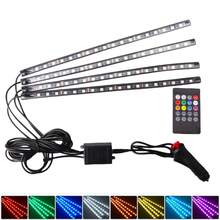 4 đèn nội thất xe hơi RGB thông minh, 48/72 đèn, đèn trang trí xung quanh xe hơi, có điều khiển từ xa, dây đèn xe hơi, trang trí xe hơi, phụ kiện xe hơi, chống thấm nước, chế độ nhạc, phù hợp với mọi mẫu xe, dây đèn LED Giáng sinh, điều khiển từ xa 210mAh - Đầy màu sắc - Xem 12
