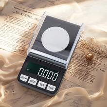 0.001g 高精度珠宝秤，黑色，带透明防尘罩，迷你便携式实验室电子秤，归零，计数功能，LCD 背光，适用于珠宝、钻石、黄金称量、颗粒计数/实验室试剂分配，包括砝码、镊子、托盘（不含电池） - 彩色 - 查看 6