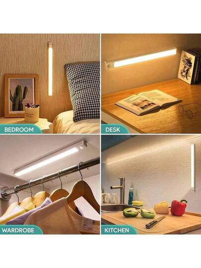 LED Strip Motion Sensor Light, Modes Adjustable, USB Rechargeable, Magnetic Stick On Bedside Lamp, Wardrobe Cabinet, Indoor Lighting Night Verlichting Function view 4