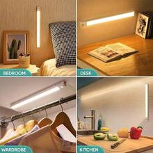 LED Strip Motion Sensor Light, 3 Modes Adjustable, USB Rechargeable, Magnetic Stick-On Bedside Lamp, Suitable For Wardrobe And Cabinet, Indoor Lighting With Night Light Function - 白色外殼 - 查看 4