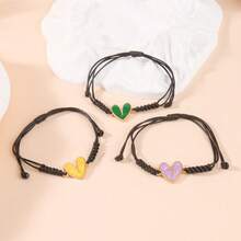 1 件心形编织手链，适合女士日常佩戴的腕带