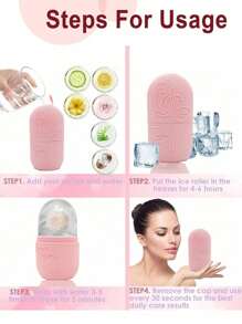 3pcs Ice Massage Roller Set - Facial Skincare Ice Roller, Facial Massage Tool, Silicone Ice Massage Roller, Rose Quartz Roller Massager With Gua Sha Board, For Relieving Facial & Eye Puffiness, Face Massager, Contour Sculpting, Skin Rejuvenation & Radiance, Suitable For Eyes, Neck & Face, Ice Massage Roller Mold Cube - Skincare Tools