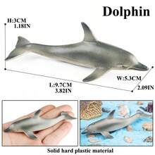 1件仿真迷你海洋动物模型海龟虎鲸海豚鲸鱼鲸鲨儿童认知教育玩具海洋海底世界主题派对装饰摆件