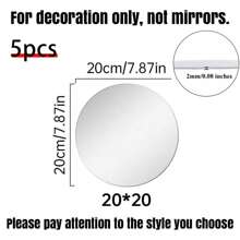 20/30cm Diameter Mirror Tray Circle Pads - 2mm Extra Thick Silver Acrylic Table Decor For Wedding Centerpieces, Sparkling Reflective Surface For Christening Displays, Party Table Candle Holders & Christmas Decor, Non-Adhesive Jewelry Store Display Trays, Pack Of 1/3/5PCS Options, Premium Home Decor Accents Mirror Wall Wall Decor Room Decor Wall Mirror Mirror For Room Bathroom Decor Living Room Decor