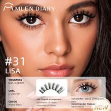 MLEN DIARY [Soft Magnetic] MLen Diary Magnetic Eyelash Case - Reusable Soft Magnetic Eyelashes, No Glue & Eyeliner, Waterproof, Lightweight Natural Look, 10-12mm, Includes Pouch & Brush, Magnetic Eyelashes Reusable