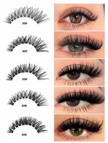 Nuevo paquete actualizado de 10 filas de 200 piezas de grupos de pestañas independientes mixtos 30D+40D+50D+60D+80D, libre elección, rizo D de 8-16 mm, kit de extensión de pestañas independientes reutilizable, súper grueso, esponjoso, aspecto natural que agranda los ojos de forma natural, súper herramienta de maquillaje, adecuado para uso doméstico o salir, adecuado para la vida diaria, bodas, citas, fiestas, viajes y festivales de primavera