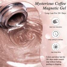 MEET ACROSS 8件套神秘咖啡猫眼凝胶指甲油套装，包含磁棒，7毫升果冻玻璃珠效果磁性猫眼凝胶指甲油，半永久可卸UV凝胶指甲油，适合夏季美甲、DIY居家美甲和美甲沙龙美甲。 - 彩色 - 查看 9