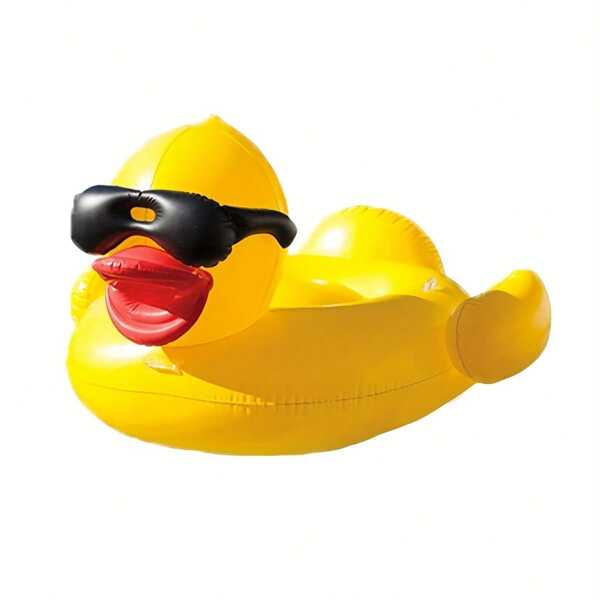 Inflatable Duck Durable Yellow Duck Pool Float Giant Cushion Pool Float With Anti-Slip Handle PVC Material 67Inch For River Swimming Lake And Family Fun