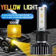 Heyword Heyword 2pcs LED Car Headlight 9005 9006 H13 H11 H7 H4 H1 Car Headlights High Low Beam, 75000LM 800% Brighter Five Color Options6500K/3000K/4300K/8000K/25000K Fast Silent Fan Bright Cob 1860 Chip Plug-N-Play