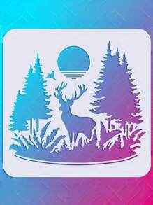 9 件圣诞主题绘画模板、剪贴簿装饰模板、DIY 手绘模板、绘图描图纸、涂鸦印刷模板、PET 激光切割模板，适用于艺术、工艺品、缝纫、可重复使用绘画套件、学校用品、返校 - 乳白色 - 查看 5