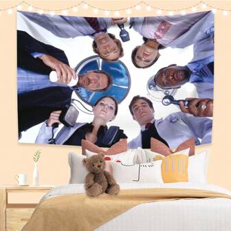 House M.D. House The Doctor A Group Of Doctors Are Watching You Flag Meme Flag Music Wall Hanging Tapestry Room Decor Banner Hanging Room Decor