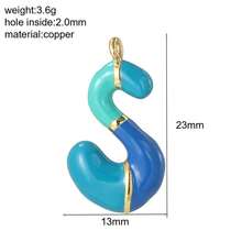 1pc A-Z Initial Letter Pendant, DIY Balloon Letter Pendant Jewelry Making Charm, Delicate Letter Pendant Accessory, Suitable For Daily Matching - Multicolor - View 14