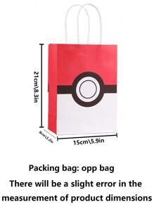 pokemon Pokemon Cartoon Party Gift Bags, Printed Anime Kraft Paper Bags, Creative Animal Shopping Bags, Party Gift Bags, Paper Bag Party Supplies, Disposable Party Tableware Christmas, Halloween, Festival Supplies, Festival Decorations, Thanksgiving, Back-To-School Season, Autumn And Winter