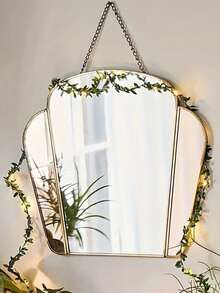 1pc 1/2/5m LED Green Vine Leaf Copper Wire Fairy String Lights, DIY Artificial Flower Wreath, Battery Powered, Wedding Party Holiday Decor Lamp String,Bedroom Wall Decor Leaf String Light,Outdoor Garden Decor LED Light String - Green - View 9