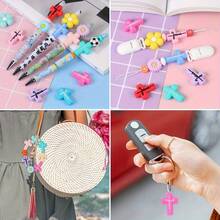 43pcs Christian Silicone Cross Beads Multicolor Silicone Bead Set, Mixed Colors, 15mm Flat Round Beads, For DIY Crafts Jewelry Making Jewelry Pen Phone Strap Pendant - 2D Cross Series - View 5