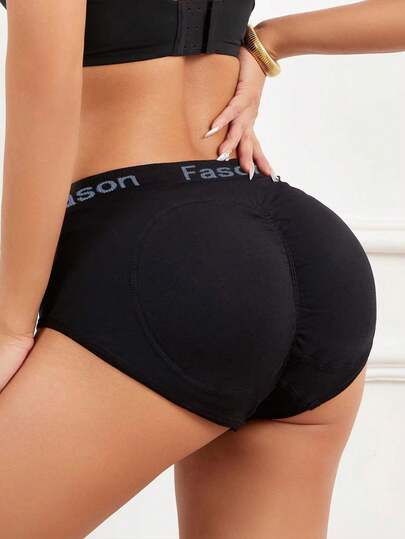 1pc Fake Butt Shaping Pants With Removable Sponge Pad, Lifting Shapewear Panty