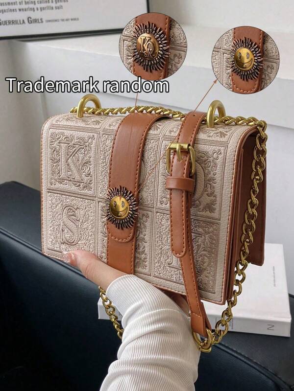 حقيبة عبر الجسم متنقلة برقبة مربعة صغيرة بطراز قديم