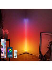 2/1pack Corner Floor Lamp, Smart RGB LED Floor Lamp With App And Remote Control, High Brightness Led, 16 Million Colors, Music Sync, Timer Setting, Mood Lighting, Ideal For Living Rooms, Bedrooms, Room Decor,Halloween