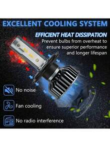 Heyword Heyword 2pcs LED Car Headlight 9005 9006 H13 H11 H7 H4 H1 Car Headlights High Low Beam, 75000LM 800% Brighter Five Color Options6500K/3000K/4300K/8000K/25000K Fast Silent Fan Bright Cob 1860 Chip Plug-N-Play