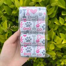 4 Rolls/80pcs Thickened Pet Waste Bags, Scented, Cute Design, Suitable For Cleaning Various Pet Waste, Lemon Fragrance, Multiple Colors & Cute Combinations, Convenient Pet Cleaning Supplies - Blue and White - View 4
