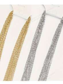 100/50/10件金银45/50厘米不锈钢链条O型扁链十字链银镀金项链DIY配饰厂家直销 - 彩色 - 查看 3