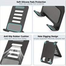 手机支架，可调节角度折叠式手机支架，带防滑底座，兼容所有手机，塑料桌面支架，免提观看，手机支架，平板电脑支架，手机配件，电子配件，坚固的结构，适合女性收纳整理器，旅行必需品，返校宿舍收纳秋季装饰 - 彩色 - 查看 1
