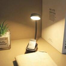 1 件 4-LED 黑色夹式书灯，护眼阅读灯，3 种色温，可调光，迷你便携式夹式阅读灯（不含电池） - 彩色 - 查看 4