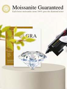 1枚精美时尚邪眼5克拉莫桑石钻石6爪S925纯银结婚戒指，适合作为订婚礼物、妻子礼物、女友礼物、生日礼物、周年纪念礼物、新娘首饰。 - 銀色 - 查看 6