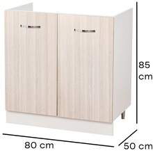 Shally Dogan Mobile Sottolavello per Cucina 2 Ante componibile Mobiletto base da 80 per lavello 80 x 50 x 85 cm