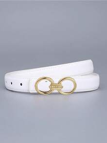 Solid Color Casual PU Leather Fashion Versatile Belt - Multifunctional And Stylish, With Metal Buckle, Very Suitable For Jeans And Dresses - Multicolor - View 9