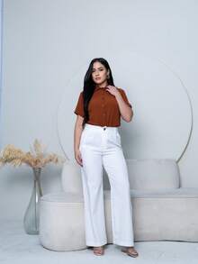 Short Sleeve Shirt In Dune Fabric - Brown - View 1