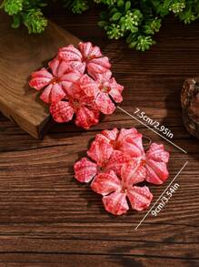 2件套波西米亚风中东花卉手工DIY编织东方宫廷风彩色花瓣耳环，包含多种花朵造型的仿珍珠花朵吊坠耳环，适合女性日常佩戴、节日和派对场合，也可作为礼物。注意：由于手工制作，产品在运输过程中可能会略微变形，收到后如有需要，请手动调整。