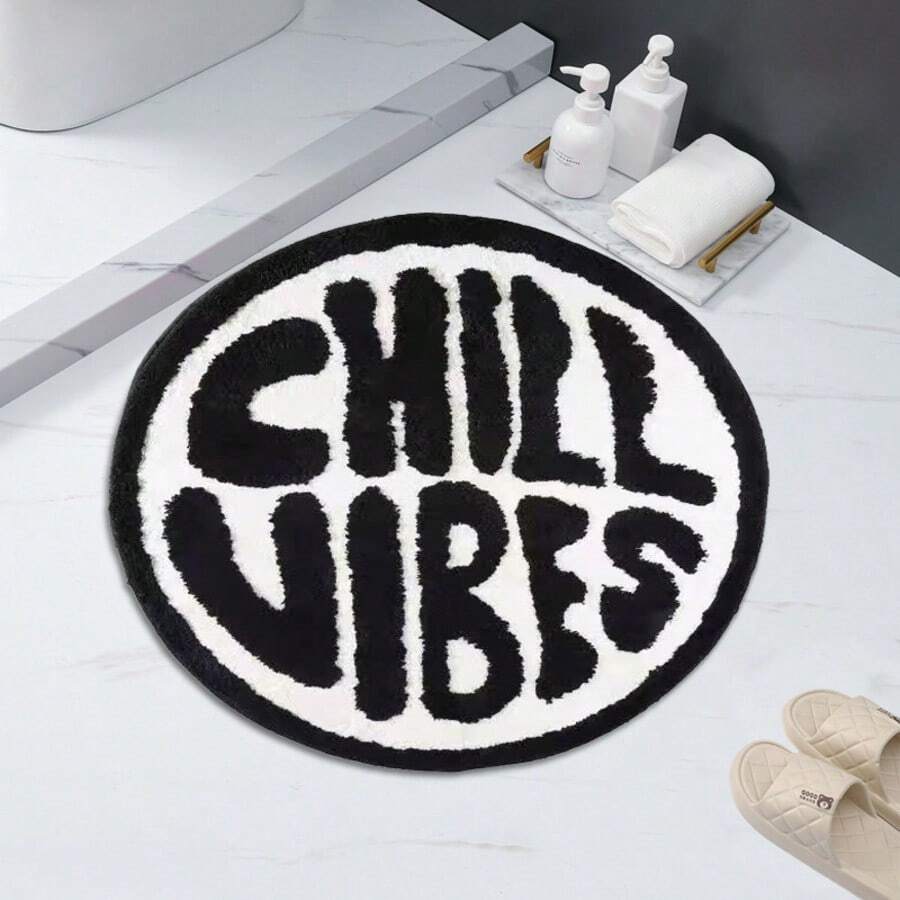 1pc Letter Carpet, Decorative Carpet, Home Decor Carpet, Delicate Edging, Skin-Friendly Comfortable, Odorless, Washable Carpet, Carpet, Mat, Living Room Decor Carpet, Living Room Carpet, Bedroom Decor Carpet, Bedroom Carpet, Bathroom Decor Carpet, Bathroom Mat, Study Room Decor Carpet, Closet Decor Carpet, Bathroom Decor Carpet, Christmas