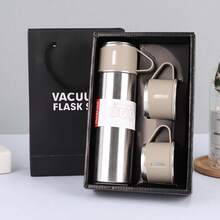 1 Stück 500ml/16,9oz Edelstahl Vakuumisolierte Wasserflasche Set (inklusive 2 zusätzliche Deckel) - Thermoisoliert, geeignet für heiße & kalte Getränke, ideal für Büro und Schule