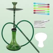 1pc Premium Zinc Alloy Hookah Set (Includes All Accessories: Silicone Hose, Ceramic Bowl, Tongs, Foil, Disposable Mouthpieces)