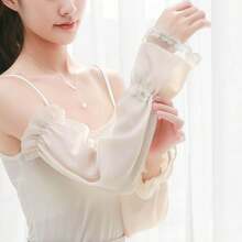 1双时尚女士蕾丝袖套，防紫外线防晒