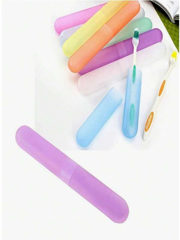 1pc/4pcs Toothbrush Box Travel Portable,Portable Travel Toothbrush Holder,Breathable Toothbrush Storage Box,Candy Colored Frosted Felt Toothbrush Head Protective Cover,Dustproof Dental Tool Storage Box,Portable Toothbrush Holder Box