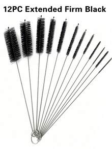 JUE FISH 12/10/8 件多用途清洁刷 - 5 种款式 - 304 不锈钢尼龙刷毛清洁剂，适用于玻璃、硅胶、金属吸管、茶壶嘴、迷你瓶，可作为节日礼物赠送给家人和朋友